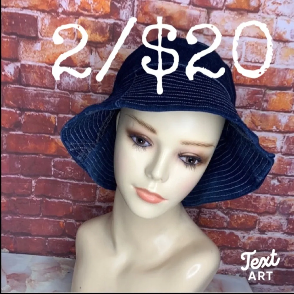 Blue Distressed Denim Bucket Hat